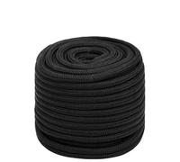 Ordellia Corde de bateau noire - 16 mm - 100 m - En polypropylène - Résistante et indéchirable - Résistante aux intempéries - Corde polyvalente pour bateau, camping, voile, extérieur, jardin