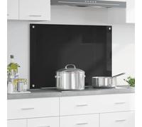 Ordellia Crédence de Cuisine Noire en Verre trempé 90 x 60 cm Design Moderne Durable résistant à la Chaleur pour Plan de Travail élégance intérieur