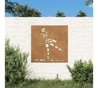 Ordellia Décoration murale de jardin en acier Corten Danseuse de ballet 55 x 55 cm Acier résistant aux intempéries pour clôture et mur comme accroche-regard