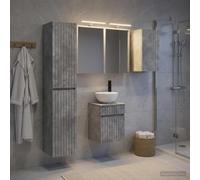 Ordellia Ensemble d'armoire de Salle de Bain Murale en Bois d'ingénierie avec 5 pièces, Rangement Pratique, luminaires LED, Design Moderne pour Espace intérieur, Style Minimaliste et Grande capacité