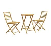 Ordellia Ensemble de Bistro en Bambou 3 pièces, Table Pliable 55 x 75 cm et 2 chaises 43 x 54 x 88 cm, pour Jardin terrasse Balcon, détente et Repas