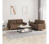 Ordellia Ensemble de canapés 2 pièces en Tissu Marron, canapé Divan avec Coussins, Sofa Banquette pour Salon, séjour, Chambre, Bureau, Appartement, intérieur, Repos et Confort