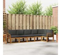 Ordellia Ensemble de canapés d'extérieur 6 pièces en Bois d'acacia Massif et Anthracite pour terrasse Jardin Salon Confortable et résistant aux intempéries pour séjour en Plein air