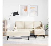 Ordellia Ensemble de canapés modulaires en Lin Polyester 2 pcs, canapé L 3 Places 173 x 131 x 67 cm avec Pouf 113 x 57 x 39 cm pour Salon, Relaxation Quotidienne