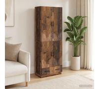 Ordellia Ensemble de Meubles 2 pièces en Bois Ancien et Bois d'ingénierie pour Salon, Bureau et Chambre avec Rangement modulable, Porte, tiroirs et étagères