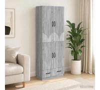 Ordellia Ensemble de Meubles 2 pièces Sonoma Gris Bois d'ingénierie pour Salon, Bureau ou Chambre avec Rangement, étagères et connectivité USB, Design modulable et Look Moderne