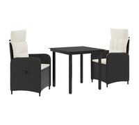 Ordellia Ensemble de Tables Basses 3 pièces Noir, Blanc crème pour Salon extérieur intérieur mobilier Moderne et élégant, Set de Meubles avec chaises réglables, Comfort et Style Durable