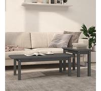 Ordellia Ensemble de Tables Basses gigogne 2 pcs en Bois de pin Massif Gris, Table Basse appoint Bout canapé, guéridon pour Salon séjour Chambre Bureau,
