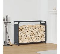 Ordellia Étagère à bûches anthracite en acier laminé à froid - 90 x 28 x 65 cm - Support pour bois de chauffage - Panier à bois pour le stockage, le rangement et l'ordre à l'intérieur - Charge