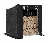 Ordellia Étagère à bûches avec protection contre la pluie en acier galvanisé, 100,5 x 80,5 x 110,5 cm, capacité de charge de 180 kg, pour terrasse, jardin, abri de jardin, empilage à sec