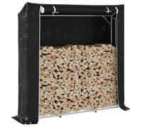 Ordellia Étagère à bûches avec protection contre la pluie en acier galvanisé 200 x 40 x 200 cm pour bois de chauffage, bois de cheminée, étagère à bûches de chauffage, rangement sur terrasse, jardin
