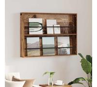 Ordellia Étagère à revues avec étagère en bois vieilli - 100 x 12 x 70 cm - Montage mural - Pour salon, bureau, couloir, salle d'attente, comme porte-revues, porte-brochures, porte-catalogue et