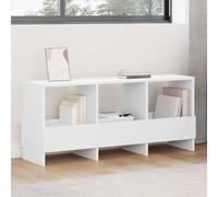 Ordellia Étagère à revues blanche en bois 102 x 30 x 45 cm, porte-revues avec étagère, insert pour magazines pour salon, bureau, couloir et salle d'attente, durable et facile d'entretien