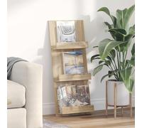 Ordellia Étagère à revues en chêne Sonoma - 43 x 11 x 102 cm - Porte-revues avec 3 étagères pour livres, bureau, salon et couloir, rangement durable pour l'intérieur