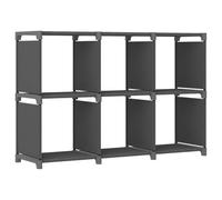 Ordellia Étagère d Affichage 6 Cubes Gris, bibliothèque Meuble en Tissu et Acier, Rangement 103 x 30 x 72,5 cm avec Compartiments Ouverts, pour Livre Dossier CD DVD Salon Bureau Chambre Maison