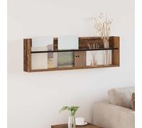 Ordellia Étagère murale en bois vieilli, 100 x 12 x 30 cm, porte-revues, porte-revues, porte-journaux, porte-brochures, porte-catalogue, pour salon, bureau