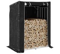 Ordellia Étagère pour bois de chauffage avec protection contre la pluie en acier galvanisé 150 x 100 x 200 cm, support pour bois de cheminée avec housse de pluie en polyéthylène, pour rangement