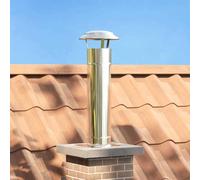 Ordellia Extension de Conduit Argenté 25 x 25 x 82 cm Acier Inoxydable pour cheminée extérieur résistante aux intempéries avec Couvercle de Pluie, Facile à Assembler et à Entretenir
