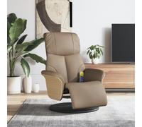 Ordellia Fauteuil inclinable de Massage Cappuccino avec Repose Pieds, pivotant 360 degrés, Similicuir rembourré, 6 Points de Vibration, Salon, Lecture, détente Ergonomique