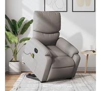 Ordellia Fauteuil inclinable de Massage électrique Taupe en Tissu, réglage Dossier et Repose Pied 135 degrés, Vibrations 6 Points, télécommande USB, 110 kg Max, Fauteuil Relax