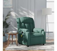 Ordellia Fauteuil inclinable de Massage Vert foncé en Tissu Polyester, 6 Points Vibration avec télécommande USB 5V, réglage Manuel 135 degrés, pour Salon Chambre Bureau, 110 kg Max