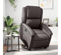 Ordellia Fauteuil inclinable électrique en Cuir véritable Marron foncé, Chaise Relax rembourrée avec Dossier réglable, Repose Pied motorisé, accoudoirs Larges, pour Salon