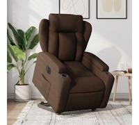 Ordellia Fauteuil inclinable électrique Marron en Tissu, Moteur électrique Levage et Inclinaison 135 degrés, 110 kg Max, Porte gobelets et Poche latérale, pour Salon Chambre Lecture