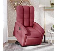 Ordellia Fauteuil inclinable électrique Rouge Bordeaux en Tissu Polyester avec Fonction Levage Moteur 135 degrés, 110 kg Max, Repose Pied et Dossier réglables, pour Salon détente