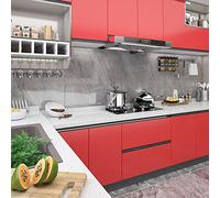 Ordellia Films autoadhésifs pour Meubles 2 pcs Rouge 500x90 cm PVC Opaque résistants à l’humidité et à la Chaleur pour décoration intérieure, Portes, fenêtres, Murs, Salons, Cuisine ou Salle de Bain