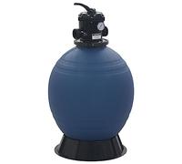 Ordellia Filtre à sable pour piscine avec valve 6 voies, chaudière filtrante en polyéthylène de 560 mm de diamètre, surface de filtration 0,23 m², débit 10 m³ h, pour pompe de piscine et nettoyage du