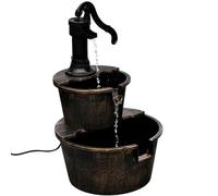 Ordellia Fontaine de Pompe de puits Design Vintage en Plastique Bronze pour intérieur avec Pompe électrique et Tuyau Inclusion Dimensions 47x41x69 cm