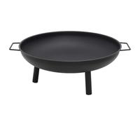 Ordellia Foyer extérieur en Acier Noir 67,5x58x22,5 cm avec Grand Bol, poignées Amovibles pour Chauffage de Jardin ou terrasse, idéal pour feu de Bois, Barbecue ou Pellet, Usage extérieur