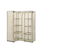 Ordellia Garde-Robe d'angle crème Robuste 130 x 87 x 169 cm avec Fixation Murale pour Rangement Pratique vêtements Chaussures et Accessoires dans Chambre ou Salon