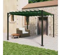 Ordellia Gazebo avec toiture louvée 3 x 3 x 2,14 m Vert Aluminium léger résistant à la Rouille pour Jardin Patio terrasse ombrage extérieur