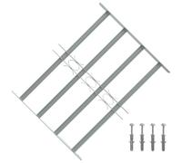 Ordellia Grille de fenêtre en acier galvanisé de 600 mm de hauteur, extensible de 500 à 650 mm, avec 4 entretoises transversales, pour protection anti-effraction sur la fenêtre, montage horizontal