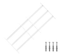 Ordellia Grille de sécurité pour fenêtre en acier galvanisé réglable de 63 à 114 cm, 3 barres transversales, protection anti-effraction pour extérieur, montage sur fenêtre, cadre et battant, blanc