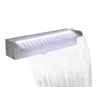 Ordellia Lame d'eau rectangulaire LED 45 cm en Acier Inoxydable pour Piscine Bassin décoration extérieure intérieur Ambiance relaxante