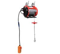 Ordellia Levage électrique 500 kg, 230 V, boîtier en acier, 1000 W, câble métallique de 30 m, IP54, treuil pour transport de matériaux, chantier, garage, atelier avec arrêt d'urgence et frein