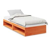 Ordellia Lit de Jour en Bois pin Massif Cire Marron 90x200 cm avec Matelas Mousse H2 H3, Cadre de lit Plateforme Stable, Rangement spacieux, mobilier Chambre Multifonction pour canapé et Sommeil