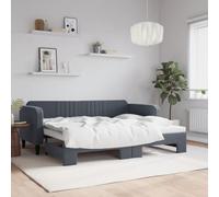 Ordellia Lit de Jour gigogne Gris foncé 90x200 cm en Velours 2 en 1 canapé Convertible lit d'appoint pour Chambre Salon mobilier Pratique