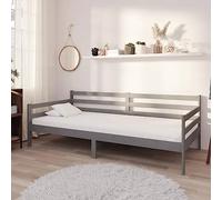 Ordellia Lit de Repos Gris en Bois de pin Massif avec Matelas 90x200 cm, Cadre de lit Robuste Plateforme, mobilier pour Chambre, canapé-lit Multifonction Confortable