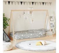 Ordellia Lit pour enfant 90 x 200 cm en bois de pin massif avec sommier à lattes, design Tipi, lit junior près du sol pour chambre d'enfant, sommeil et repos avec aspect bois naturel