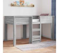 Ordellia Lit superposé pour Enfants Gris Sonoma Bois d'ingénierie 90 x 200 cm Cadre lit Double étage Chambre Pratique Durable