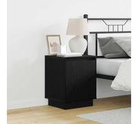 Ordellia Lot 2 Tables de Chevet en Bois d ingénierie chêne Noir 39 x 34,5 x 50 cm, Porte à charnière et éclairage LED USB pour Chambre lit, Rangement Compact