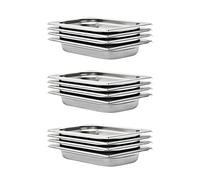 Ordellia Lot de 12 récipients gastronorm GN 1/4 40 mm en acier inoxydable empilables pour salle de bain, buffet, restauration, cantine, restaurant et cuisine pour le stockage des aliments