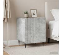 Ordellia Lot de 2 armoires de Chevet Gris béton en Bois d’ingénierie, 43 x 34,5 x 52 cm, Porte à charnière 90 degrés, Pieds métal, Rangement pour Chambre lit Salon