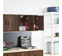Ordellia Lot de 2 armoires murales de garage - Aspect chêne marron - En bois - Armoire industrielle d'atelier avec compartiment et porte - 30 x 30 x 41 cm - Charge maximale de 60 kg - Pour garage