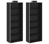 Ordellia Lot de 2 boîtes de rangement suspendues pour armoires - 6 compartiments en tissu - Pliable - 30 x 15 x 80 cm - Charge maximale : 5000 g - Pour vêtements, accessoires, chambre à coucher et