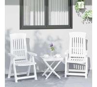 Ordellia Lot de 2 chaises inclinables de Jardin Blanches en polypropylène PP, dossiers réglables 4 Positions, accoudoirs, siège Pliable, capacité 110 kg par Chaise