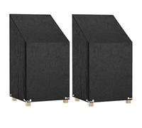 Ordellia Lot de 2 housses de chaise de jardin avec 8 œillets - 65 x 65 x 80/120 cm - En polyéthylène et aluminium - Imperméables - Protection UV - Anti-poussière - Protection contre les intempéries